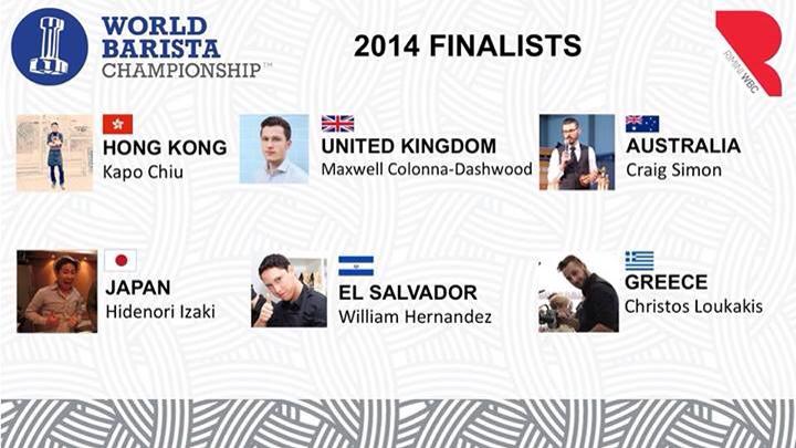 I SEI FINALISTI DEL WORLD BARISTA CHAMPIONSHIP 2014