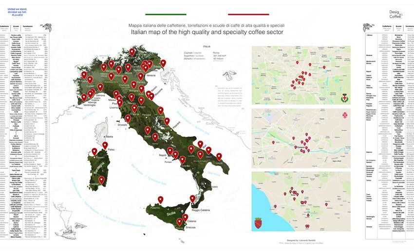 LA MAPPA AGGIORNATA DI TUTTI GLI INDIRIZZI DELLO SPECIALTY COFFEE IN ITALIA, ESTATE 2020