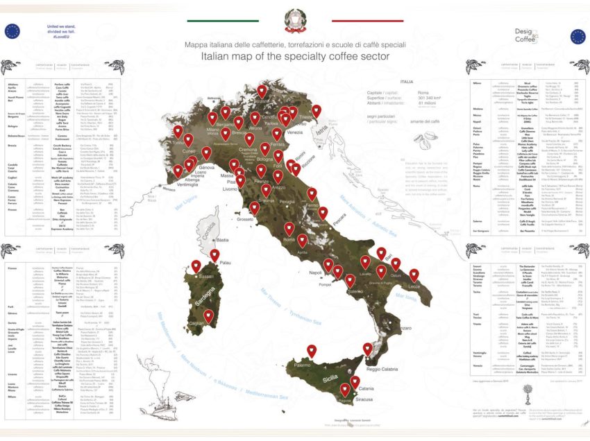 LA MAPPA AGGIORNATA DI TUTTI GLI INDIRIZZI DELLO SPECIALTY COFFEE ITALIANO