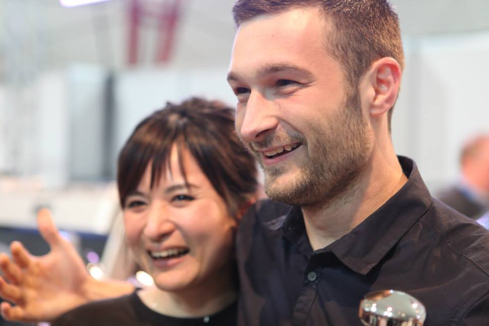 Christian Ulrich e la vincitrice di latte art 2013 Hisako Yoshikawa