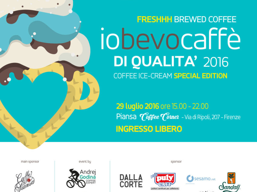 “IO BEVO CAFFE’ DI QUALITA'”, IL 29 LUGLIO A FIRENZE‘, DEGUSTAZIONI DI CAFFE’ SPECIALTY IN ABBINAMENTO AL GELATO ARTIGIANALE