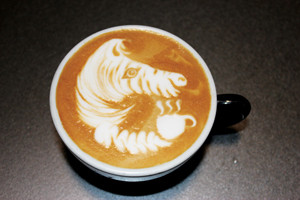 Latte art zebra